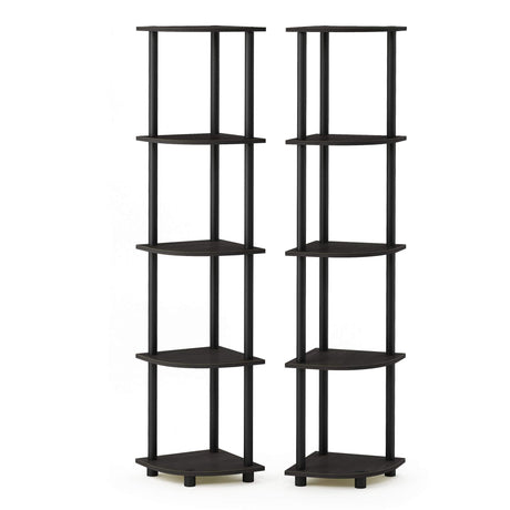 Furinno Turn-N-Tube 5-Tier Corner Multipurpose Display Shelves, Set of 2 Furinno