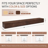 G GOOD GAIN Fireplace Mantel 54 inch - Handcrafted Rustic Solid Wood Mantel l Floating Mantle Shelves Decor for Wall, Bedroom, TV, Books, Livingroom.DarkWalnut G GOOD GAIN