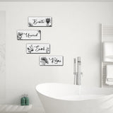 4 Pieces Bathroom Wall Art Rustic Farmhouse Decor Sign Relax Soak Unwind Breathe Wood Hanging Sign for Home Spa Bathroom Laundry Decor Utuichuo