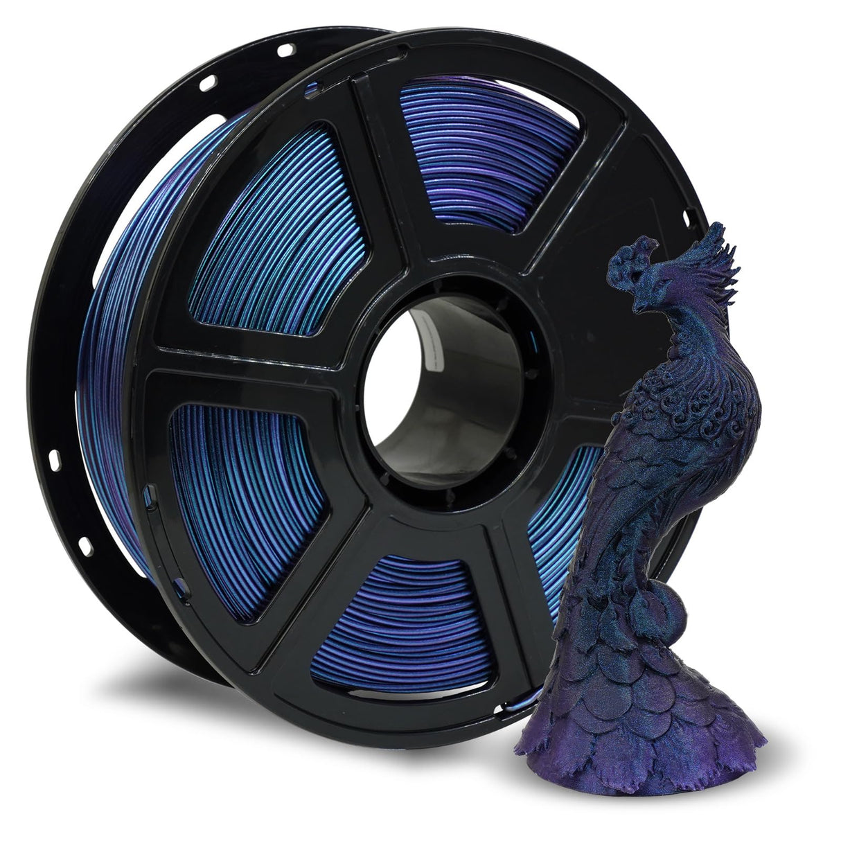 FLASHFORGE Rapid PLA Filament 1.75mm +/- 0.02mm Burnt Titanium & Nebula Purple Gradient, Max 500mm/s High Speed Printing, 3D Printer Filament 1kg(2.2lbs), Changing Colors with Light FLASHFORGE