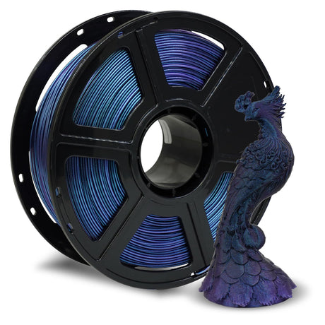 FLASHFORGE Rapid PLA Filament 1.75mm +/- 0.02mm Burnt Titanium & Nebula Purple Gradient, Max 500mm/s High Speed Printing, 3D Printer Filament 1kg(2.2lbs), Changing Colors with Light FLASHFORGE