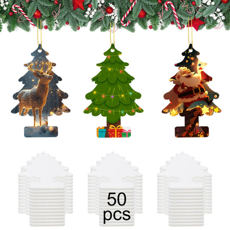 50 pcs Sublimation air fresheners Blanks ，Sublimation Blanks Products DIY Air Freshener for Car and Home Hanging Decoration Sublimation car freshener Blanks Sublimation Ornaments Blanks GEKIXUTP
