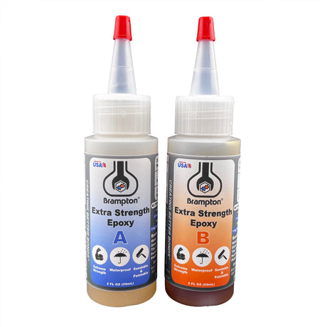 Brampton Extra Strength Epoxy - 20 Minute Work Life - Extra Strength Epoxy Glue Kit for Metal, Wood, Ceramic, Glass, Stone, Tile, and Most Plastics - Waterproof, Sandable, and Paintable (4 oz Kit) BRAMPTON TECHNOLOGY, LTD.