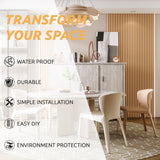 WPC Slat Wall Paneling, Modern Accent 3D Wall Panels, 8-Piece 94.5" x 6.6" TV Wall Panel, Bedroom, Living Room, Oak Carlo Schdoo