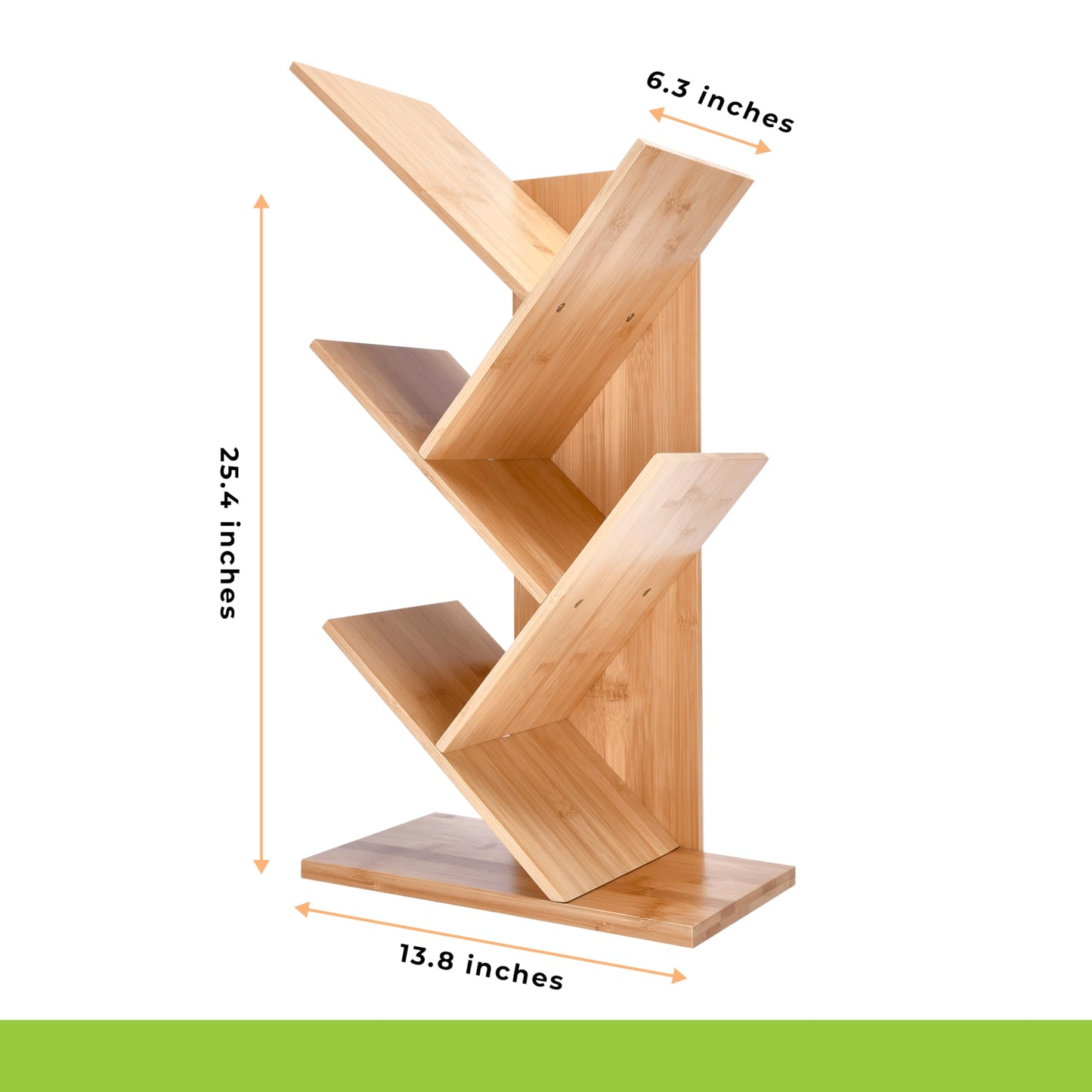 Prosumers Choice 4-Tier Bamboo Book Tree Bookshelf - Vertical Storage Rack for Books, Plants, and Decor - WoodArtSupply