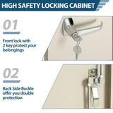 INTERGREAT Steel Storage Cabinet 42", Lockable Metal Storage Cabinet with 2 Doors Locking Counter Cabinet for Home Office (Grey) INTERGREAT