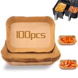 100Pcs Baking Paper Liners for Air Fryers - Rectangular Baking Sheets for Ninja Foodi Smart XL, DualZone & More Models - Air Fryer Accessories Palksky