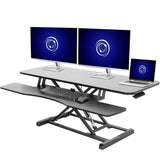 VIVO 48 inch Desk Converter, K Series, Height Adjustable Sit to Stand Riser, Dual Monitor and Laptop Workstation with Wide Keyboard Tray, Black, DESK-V048KB VIVO
