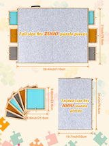 Kalolary 2-in-1 Tilting & Foldable Puzzles Board, 2000 Pieces Wooden Jigsaw Puzzle Table with 6 Drawers & 2 Covers Portable Puzzles Accessories Puzzle Organizer for Adults (31" x 39.4") Kalolary