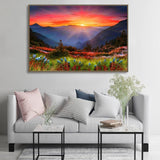5D Diamond Art Painting Sunset , Large Size Mountain Diamond Painting Kits for Adults ,DIY Full Drill Rhinestone Arts and Crafts,Gem Art Painting with Diamond Home Wall Decor Flower (27.5 X 15.7inch） pchmcu