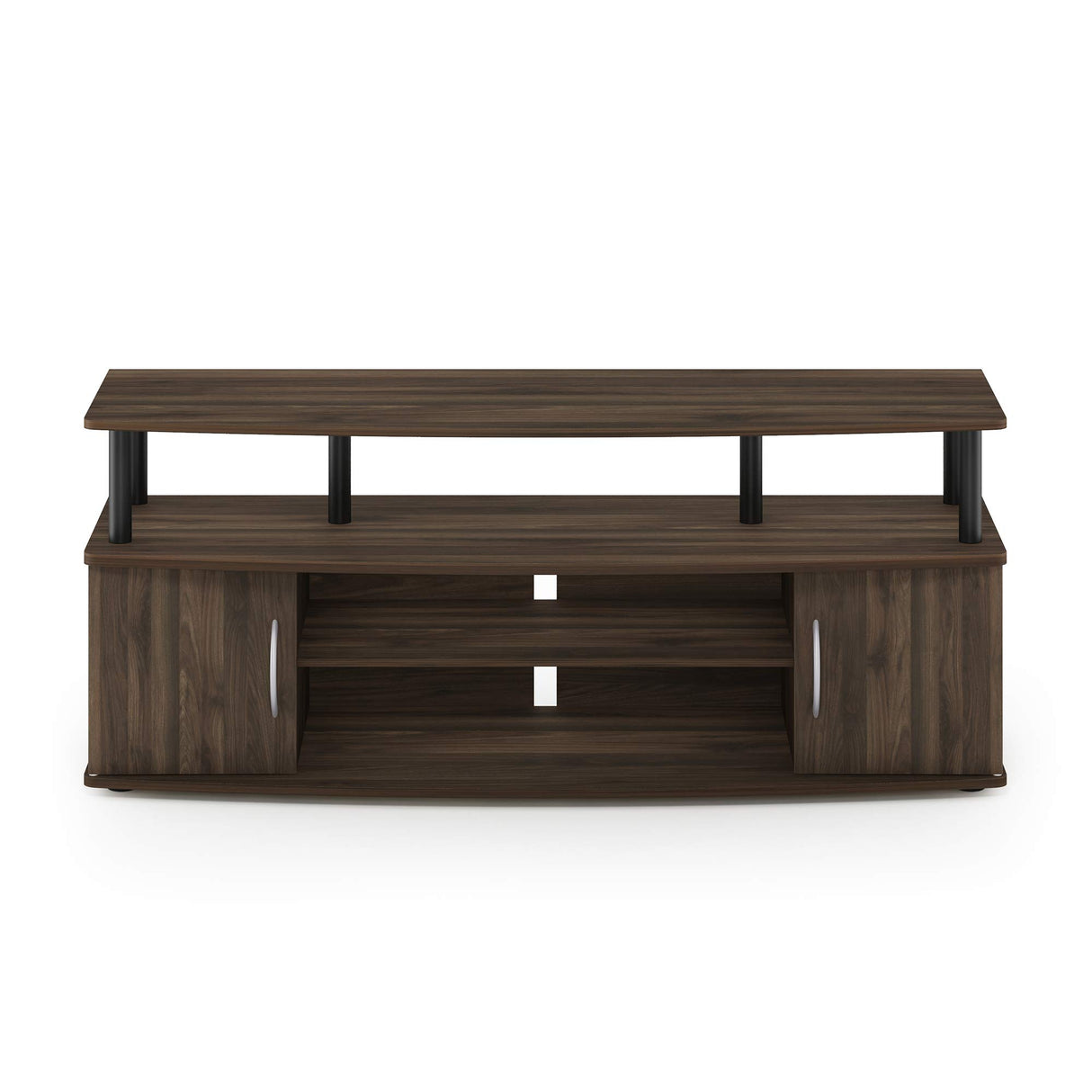 Furinno JAYA Large Entertainment Stand for TV Up to 55 Inch, Columbia Walnut/Black Furinno