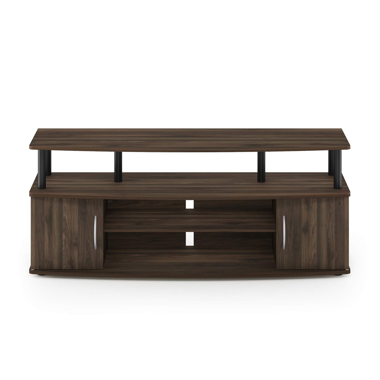 Furinno JAYA Large Entertainment Stand for TV Up to 55 Inch, Columbia Walnut/Black - WoodArtSupply