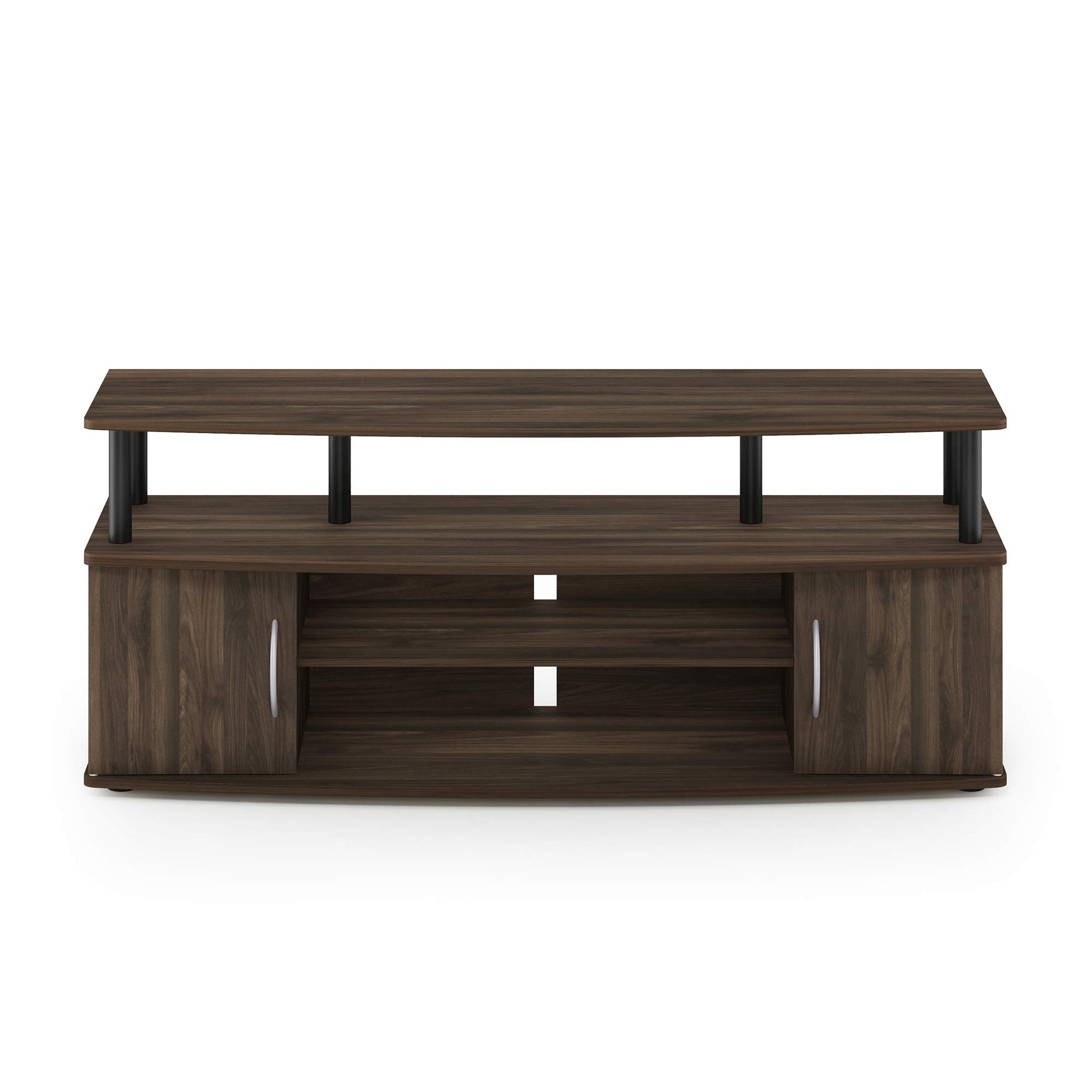 Furinno JAYA Large Entertainment Stand for TV Up to 55 Inch, Columbia Walnut/Black - WoodArtSupply