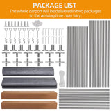 13x20FT Portable Garage, 13'x20' Carport Heavy Duty, Galvanized Frame & 180 g PE Waterproof Canopy, with 2 Doors, and 4 Windows, for Pickup Truck, and Boat Hipicute