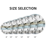 CHYLIN Wall Clock 14 Inch Bathroom Clock, Rustic Wall Clocks Battery Operated, Silent Non Ticking Wooden Coastal Beach Clock for Kitchen, Living Room, Bedroom, Office (White) CHYLIN