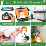 3" Round Sublimation Ornament Blanks, 30 Pieces - For Christmas Tree Decor and DIY Crafts (3 inches) Billbotk