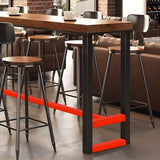 RUNNUP Solid Wood Industrial Bar Table for Dining and Small Spaces – Rectangle Design, 63"L x 15.7"W x 41.3"H RUNNUP