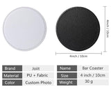 10 Pcs Leather Sublimation Coasters Blanks Bulk with Sewn Edge, 4x4 Inch Thin Sublimation Blank Cup Mat Heat Transfer Press DIY Crafts (Round (10 pcs 4x4 Inch)) Joiit