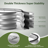 Winpull Raised Garden Bed Kit, 4x2x1 ft Galvanized Planter Box Outdoor with Safety Edging, Large Metal Raised Beds for Gardening Vegetables Flower Herb (Silver) Winpull