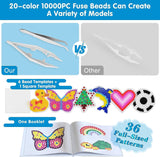 LULUETPUE Fuse Beads Kit,10000PC 5MM Melty Beads Set, Iron Melting Beads Craft Kit with Pegboards,Ironing Paper and Chain Accessories, Arts and Crafts Set for Kids Boys Girls Christmas Birthday Gift LULUETPUE