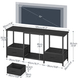HOOBRO LED TV Stand with Storage, LED Entertainment Center with Open Shelves and Drawer, Fits TVs up to 55", Television Stand for Living Room, Bedroom, Black BB123DDS01 HOOBRO