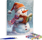 Diymood Paint by Numbers for Adults Snowman, DIY Oil Painting Christmas Acrylic Paint by Number Kits for Kids Adults Beginner for Home Wall Decor 16x20 inch Diymood