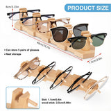 VOREN Beechwood Sunglasses Organizer Stand – Premium Eyeglass Storage Rack for 5 Pairs | Stable, No-Assembly Glasses Holder & Sunglass Display for Desk, Counter VOREN