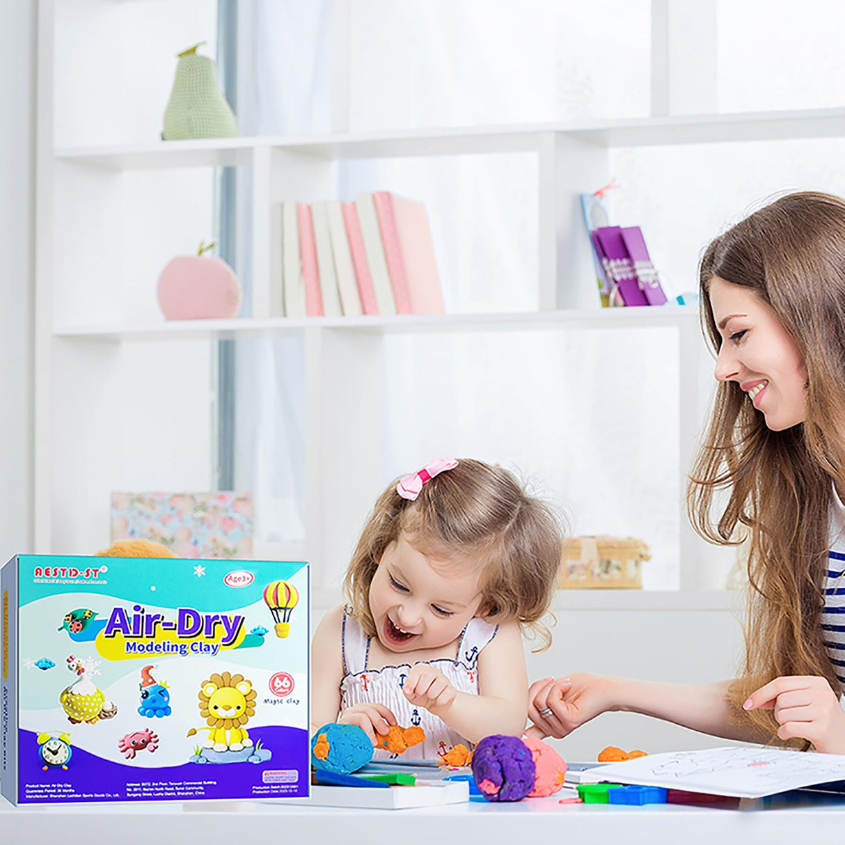 Air Dry Clay 66 Colors, Modeling Clay for Kids, DIY Model Magic Clay, Molding Clay Kit with Sculpting Tools, Non-Sticky Soft and Super Light, Arts and Crafts Gift for Boys Girls Kids. Aestd-ST