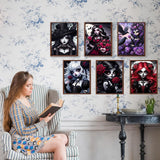 DAZZLEDOTS Diamond Art Kits for Adults, 6-Pack Gothic Girl Diamond Painting Kits for Beginner Princess Round 5D Full Drill Diamond Dots Crafts for Home Wall Decor Gifts 12x16 Inch DAZZLEDOTS