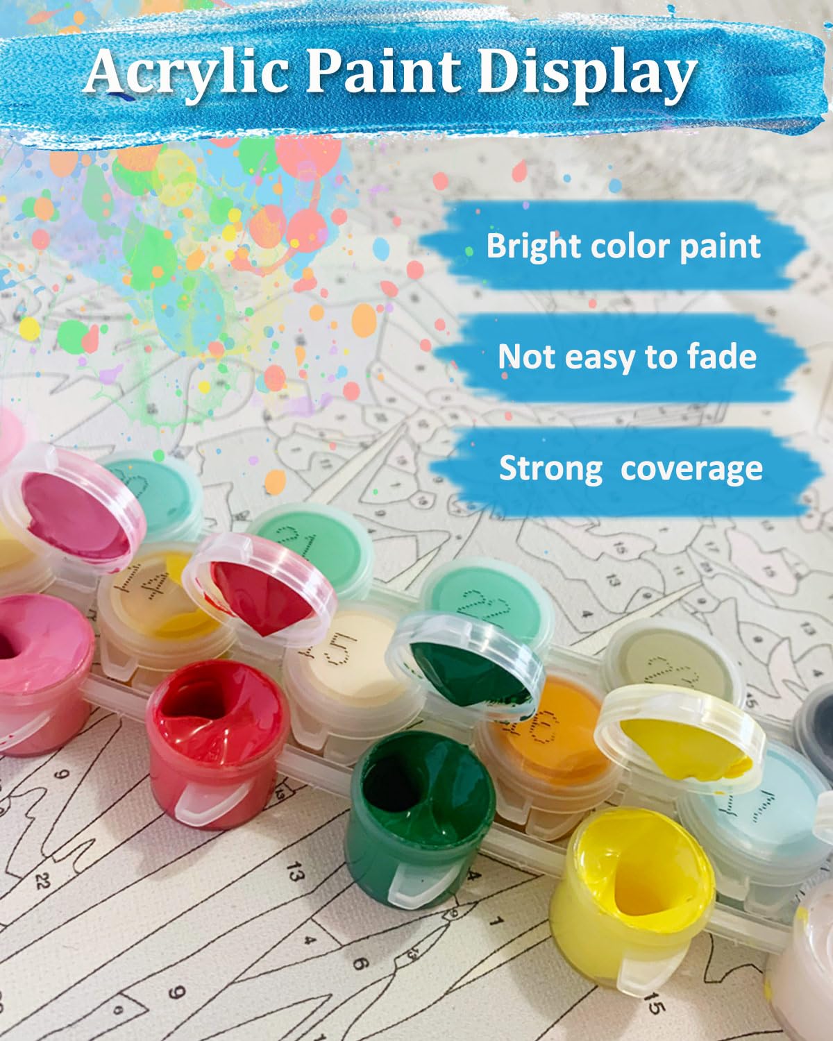 TOCARE Framed Paint by Numbers Kit for Adults, 12x16Inch Crystal Heart Beach Paint by Numbers Kit for Adults Framed,Beach Paint by Number Framed Canvas Nature (Without Easel) TOCARE