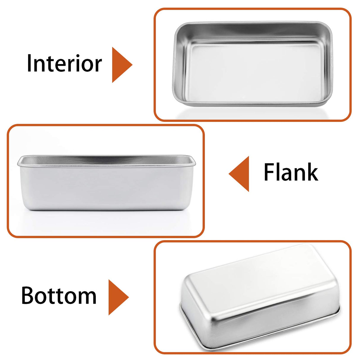 P&P CHEF Loaf Pan Set of 2, 9-inch Bread Pans, Stainless Steel Loaf Toast Baking Pans For Bread Meatloaf Lasagna Cake, Healthy & Non Toxic,Deep Side & Smooth Roll, Oven & Dishwasher Safe P&P CHEF