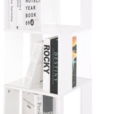 Rotating 360° Display Bookshelf by Rpuzonier - 5 Tier White Storage Rack with Acrylic Plates Rpuzonier