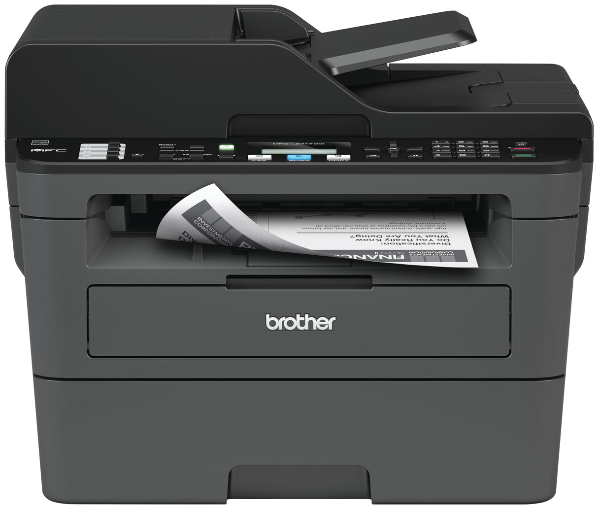 Brother Monochrome Laser All-in-One MFCL2710DW Value Version (MFCL2717DW) adds 2-Year Warranty, Black/Grey Brother