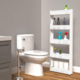 Slim Rolling Storage Cart - 5-Tier Utility Cart with Wheels for Bathroom, Kitchen, and Laundry Room - Bathroom Shelves by Lavish Home (White) Lavish Home