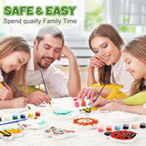 HyDren 8 Pcs Paint Your Own Plaster Stones, Summer Arts and Crafts Painting Kit Outdoor Garden Creative Project DIY Personalized Art Supplies Include Paint Palette Brush Xmas Birthday Gift(Animal) HyDren