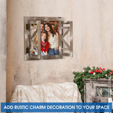 J JACKCUBE DEISGN Rustic Wood Window Frame with Opening-doors, Wall Art Decor Hanging Window Panes, Farmhouse Wall Décor for Living Room, Bathroom, Kitchen and More -MK587A J JACKCUBE DESIGN