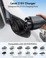 Ecogenix 2024 Level 2 EV Charger [40Amp, 240V, NEMA 14-50P] Portable Electric Vehicle Charging Stations with J1772 Connector and 25 ft Cable, Works with All J1772 EVs, for Home and Outdoor Ecogenix