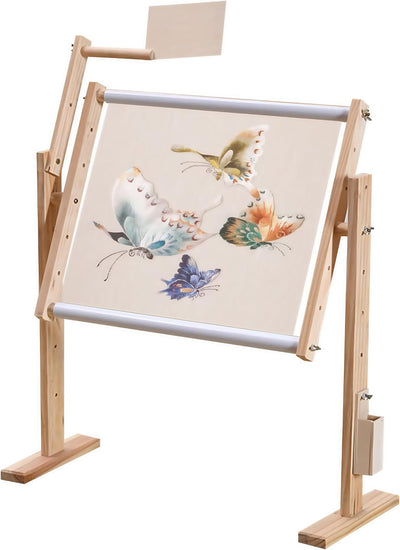 Adjustable Cross Stitch & Embroidery Hoop Stand - Tapestry & Quilting Frame Stand with 5 Height Levels (20" x 15.7")