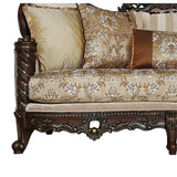 Acme Devayne Traditional European Sofa with Queen Anne Legs in Dark Walnut Acme