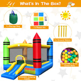 Costzon Inflatable Bounce House, Party Castle Bouncy House for Kids 12ft L x 9ft W x 6ft H Indoor Outdoor Fun with Large Jumping Area & Fun Slide, Toddler Bounce House for Backyard Birthday Gifts Costzon