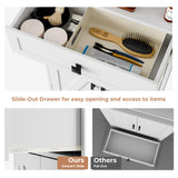 VVFLU Farmhouse Tall Bathroom Storage Cabinet, 67" H Pantry Cabinet, 1 Drawer, 4 Doors, 2 Adjustable Shelves, for Bathroom, Kitchen, Living Room (Americana) VVFLU