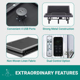 Naomi Home Idealbase Split King Adjustable Bed Base with Massage, USB Ports, Under-Bed Light, Wireless Remote, 800 Lb Capacity, Gray Metal Frame, Easy Setup for Couples’ Personalized Comfort Naomi Home