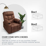 Esright Power Lift Recliner for Elderly, Electric Lift Chair with Heated Vibration Massage,Heavy Duty Electric Recliner with Side Pockets, USB Charge Port & Cup Holders, Brown Esright