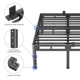 NKZ 24 Inch Queen Size Bed Frame, Metal Bed Frame & Box Spring 2 in 1 Platform with Round Corner Legs, 4000Lbs Heavy Duty Metal Frame, Mattress Slide Stopper, Headboard Hole, Noise-Free, Easy Assembly NKZ