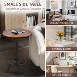 BOKKOLIK Farmhouse Bar Table 30-35.4inch Height Adjustable Rustic Bistro Pub Table for Kitchen Coffee House Vintage Cocktail Table Swivel Wooden Top BOKKOLIK