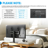 Universal TV Stand - Table Top TV Stand for 27-60 inch LCD LED TVs - 9 Level Height Adjustable TV Base Stand with Tempered Glass Base & Wire Management, VESA 400x400mm Hemudu