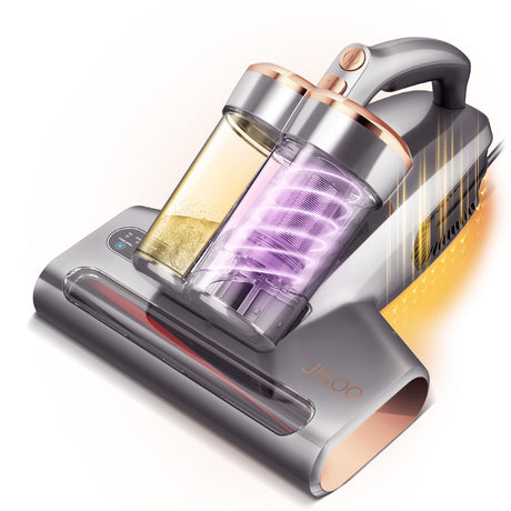 JIGOO Mattress Vacuum Cleaner with UV & Ultrasonic and High Heating,Anti-allergen Powerful Handheld Vacuum for Bed,Sofa JIGOO