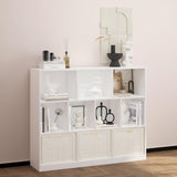 NewBeth Wooden 10 Cube Book Shelf with Base,3 Tier Freestanding Horizontal Bookshelf, Open Bookcase Cube Shelf Storage Organizer for Bedroom, Living Room, Office, Study Room, White NewBeth