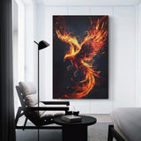 QEOPGNE Phoenix Rising Wall Art Fire Bird Fantasy Phoenix Canvas Art Prints Poster for Bedroom Office Living Room Pictures Paintings Cool Phoenix Wall Decor for Mens Women Unframed 12x18inch(30x45cm) QEOPGNE