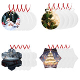 Sublimation Blank Ornaments White Aluminium Haning Ornament 20 PCS Bulk of Different Disign for HTV Crafting DIY and Chritsmas Tree Decoration (Snow) WANZELONYO